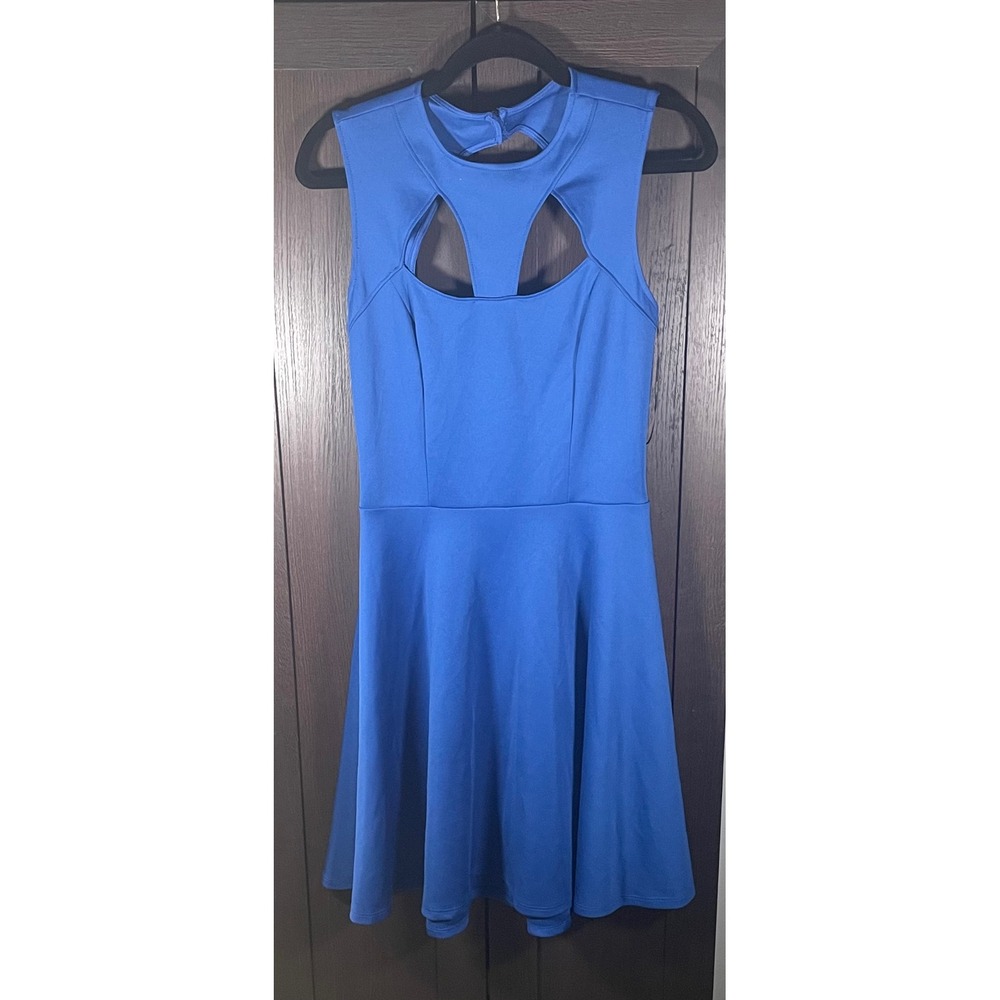 Guess Los Angeles Royal Blue Cutout Skater Dress Sleeveless Open Back NWT L